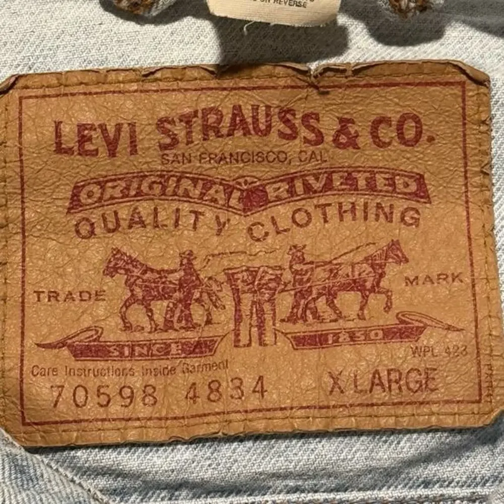 Vintage Levi's Strauss & Co 70598 4834 Trucker Denim Jean Jacket XL Western Work